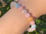 Multicolor Morganite Bracelet – Faceted Natural Gemstones, Adjustable Fit, Rainbow Colors