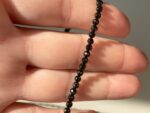 Faceted Black Agate Beads – 3 mm Round, 30 cm Strand, Opaque Gemstone for Jewelry Making