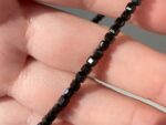 Squarely Faceted Black Agate Beads – 3 mm, 30 cm Strand, Opaque Gemstone for Jewelry Making