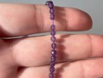 Faceted Amethyst Beads – 3 mm Round, 30 cm Strand, Deep Purple Gemstone for Jewelry Making