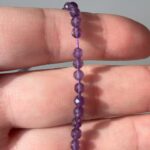 Faceted Amethyst Beads – 3 mm Round, 30 cm Strand, Deep Purple Gemstone for Jewelry Making