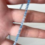 Faceted Aquamarine Beads – 3 mm Round, 30 cm Strand, Light Blue Gemstone for Jewelry Making
