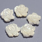 Mother of Pearl Rose Flower Beads 8 mm  –  for Jewelry & Craft Projects