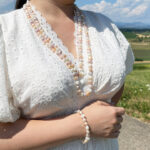 Multicolor Freshwater Pearl Jewelry Set – 150 cm Necklace & 17–18 cm Bracelet, 8–9 mm Pearls