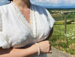 Naturweißes Süßwasserperlen-Schmuckset – Halskette & Armband, handgeknüpft, 4–9 mm Perlen – Bild 6