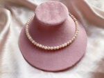 Natural Purple, Pink & White Freshwater Pearl Necklace 40cm – 6mm Beads with Rose S925 Sterling Silver Clip - Image 2