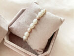 Natural White & Lavender Freshwater Pearl Elastic Bracelet – Baroque Pearl Stretch Bracelet for Women, Elegant Pearl Jewelry - Image 2
