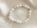 Natural White & Lavender Freshwater Pearl Elastic Bracelet – Baroque Pearl Stretch Bracelet for Women, Elegant Pearl Jewelry - Image 3
